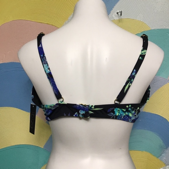 NWT IBIZA swimware black floral Top size 3X - Picture 5 of 8